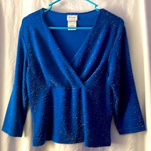 Jr-s.com Cyber Generation Blue Sparkly Glitter Crop Top. Size Juniors L. NWOT.